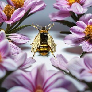 Large Enamel Gold Tone Bee Insect Brooch Pin Vintage Look